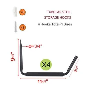 Wintek Heavy Duty Giant Arm Hang-It-All Wall Mount Storage Hook Rack for SUP&Surfboard,Ski&Snow Boar...