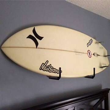 Wintek Heavy Duty Giant Arm Hang-It-All Wall Mount Storage Hook Rack for SUP&Surfboard,Ski&Snow Board,Skate Board,Long Board,Paddle Board|Home Garage Storage&Organization Hangers-4 Pack (Black)