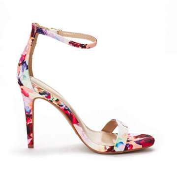 Elegant Floral Ankle Strap Stilettos for Women
