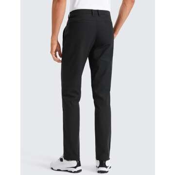 CRZ YOGA Men's All Day Comfy Golf Pants - 32" Quick Dry Lightweight Work Casual Trousers with Pocket...