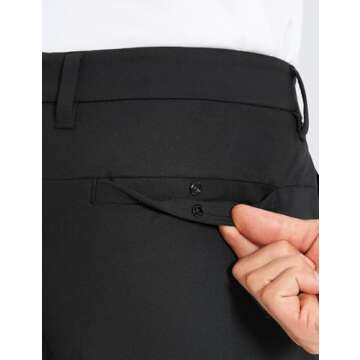 CRZ YOGA Men's All Day Comfy Golf Pants - 32" Quick Dry Lightweight Work Casual Trousers with Pockets Black 33W x 32L