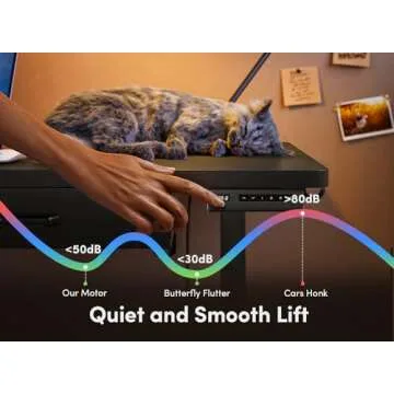 FEZIBO Adjustable Height Electric Standing Desk with Double Drawer, 55 x 24 Inches Stand Up Home Office Desk with Splice Tabletop, Black Frame/Black Top