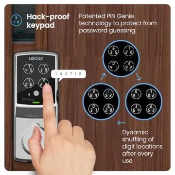 Lockly Secure Pro Bluetooth Smart Door Lock, Keyless Entry with PIN Genie® Digital Keypad, 3D Biometric Fingerprint Sensor Front Door Lock Deadbolt, Voice Control & Auto Lock - Deadbolt Edition