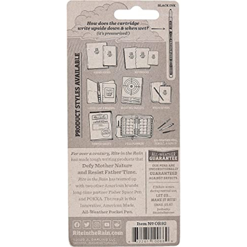 Rite in the Rain All-Weather EDC Pen, Orange POKKA 2-Pack, Black 0.9mm Ink, Fine Point (No. OR92), 1 Count (Pack of 2)