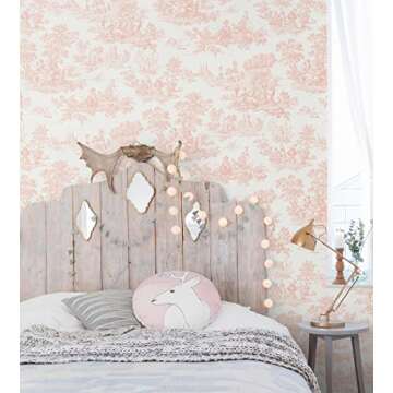 NextWall Chateau Toile Peel and Stick Wallpaper (Blush)