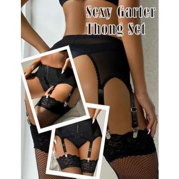 Elegant Lace Garter Belts for Thigh Highs - Plus Size Available