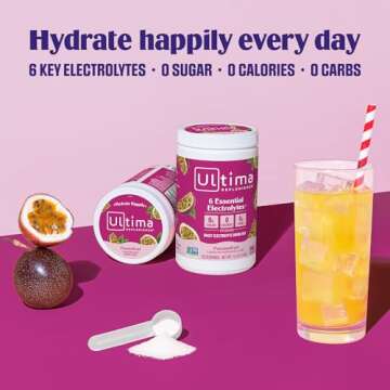 Ultima Replenisher Daily Electrolyte Powder Drink Mix – Passionfruit, 90 Servings – Hydration Powder with 6 Key Electrolytes and Trace Minerals – Keto Friendly, Non-GMO and Sugar-Free