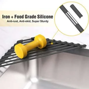 Tomorotec Triangle Roll-Up Rack for Kitchen Sink Space