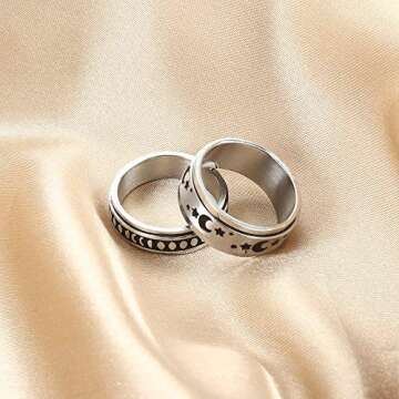 Stylish Fidget Anxiety Ring Set for Stress Relief | THUNARAZ