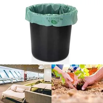 4 Gallon Compostable Bags 100% Biodegradable Trash Bags Extra Thick 0.85 Mils, Small Kitchen Compost Trash Bags, Food Scrap Yard Waste Bags, US BPI Free Compost Home Certified - 100 Count