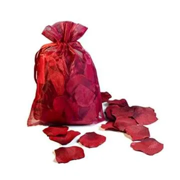 Honeymoon Romantic Gift Set - Bed of Roses Scented Floating Silk Rose Petals and Tea Light Candles