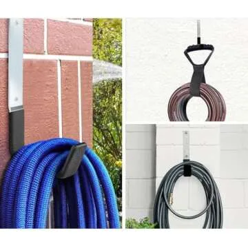 LIEWEILS Outdoor Hose Holder – Versatile Garden Hose Wall Mount with Hose Hanger, Perfect for Outside Hose Organization (Black 1 Pack)