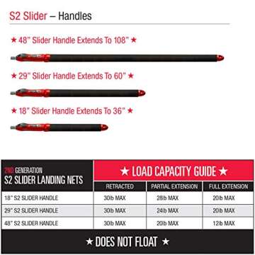 Ego S1 Slider Fishing Net, Ultimate Fishermen’s Tool Fixed Handle, Replaceable Head, Salt & Freshwater, 14x16 Inch Hoop