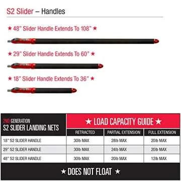 Ego S1 Slider Fishing Net, Ultimate Fishermen’s Tool Fixed Handle, Replaceable Head, Salt & Freshwater, 14x16 Inch Hoop