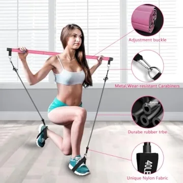 Bbtops Pilates Bar Kit with Resistance Bands for Home Workouts