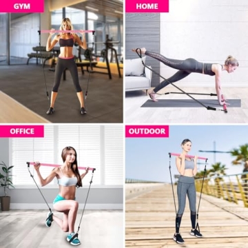 Bbtops Pilates Bar Kit with Resistance Bands for Home Workouts