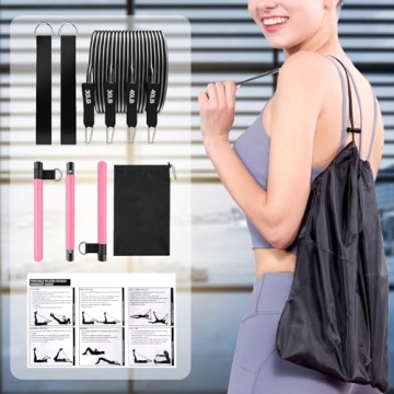 Bbtops Pilates Bar Kit with Resistance Bands for Home Workouts