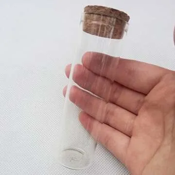 10pcs 50ml Small Mini Glass Bottles Vials Jars Glass Test Tube with Cork Stoppers 50ml 30x100mm(1.18x3.93inch)