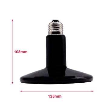 250W Reptile Heat Lamp Pet Infrared Ceramic Heater Emitter Appliances Lamp Reptile Tank Accessories ...