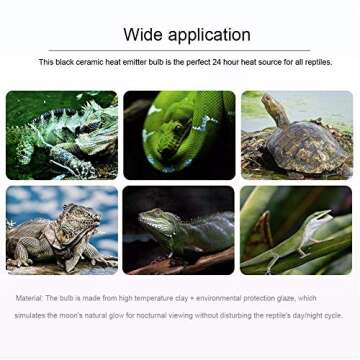 250W Reptile Heat Lamp Pet Infrared Ceramic Heater Emitter Appliances Lamp Reptile Tank Accessories for Amphibian Pet Brooder Coop Lizard Bearded Dragon Turtle Snake Terrarium Incubating Chicken