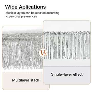 WELROG Sewing Fringe Trim 5 Yards - Sequins Lace Tassel Fringe Trim for DIY Dress Sewing Crafts Cost...