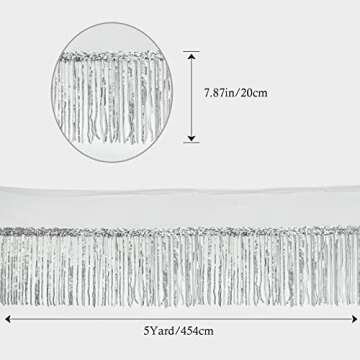 WELROG Sewing Fringe Trim 5 Yards - Sequins Lace Tassel Fringe Trim for DIY Dress Sewing Crafts Costumes Decoration