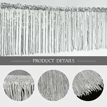 WELROG Sewing Fringe Trim 5 Yards - Sequins Lace Tassel Fringe Trim for DIY Dress Sewing Crafts Costumes Decoration