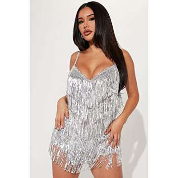 WELROG Sewing Fringe Trim 5 Yards - Sequins Lace Tassel Fringe Trim for DIY Dress Sewing Crafts Costumes Decoration