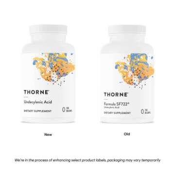 THORNE Undecylenic Acid (Formerly Formula SF722) - 250 mg of Undecylenic Acid - for a Healthy Balance of Gut & Vaginal Flora - Gluten Free - 250 Gelcaps - 50 Servings