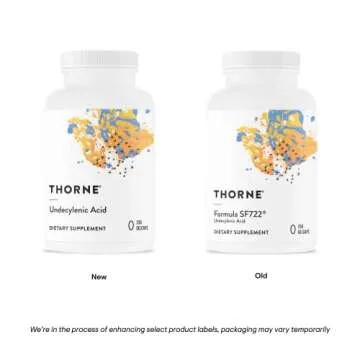 THORNE Undecylenic Acid (Formerly Formula SF722) - 250 mg of Undecylenic Acid - for a Healthy Balance of Gut & Vaginal Flora - Gluten Free - 250 Gelcaps - 50 Servings