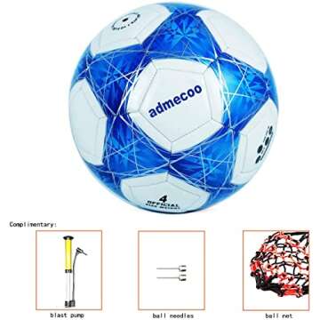 admecoo Light Up Soccer Ball Glow in The Dark Soccer Ball Size 3/4/5 with Needles and Pump Ball for Men Youth and Adult Night Games