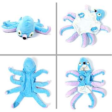 Dog Octopus Costume Pet Halloween Christmas Cosplay Costumes Funny Puppy Cat Winter Coat Hoodie Outfits Clothes