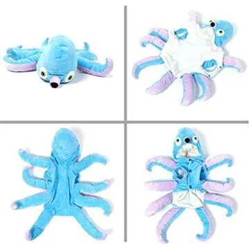 Dog Octopus Costume Pet Halloween Christmas Cosplay Costumes Funny Puppy Cat Winter Coat Hoodie Outfits Clothes