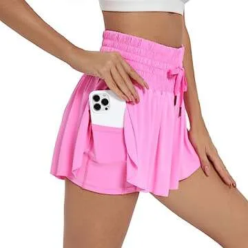 Cute High Waisted Flow Shorts for Summer Activewear