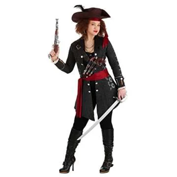 Fun Costumes Women's Fearless Pirate, Pirate Buccaneer Outfit with Hat for Halloween, Cosplay, & Themed Parties