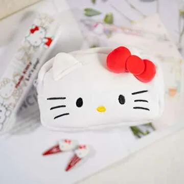 oneZHI Cosmetic Bag Makeup Bags Lipstick Pouch Zipper Pouch Handbags For Women Girls Cartoon Kitty Melody Travel Accessories Organizer Corduroy （Kitty）