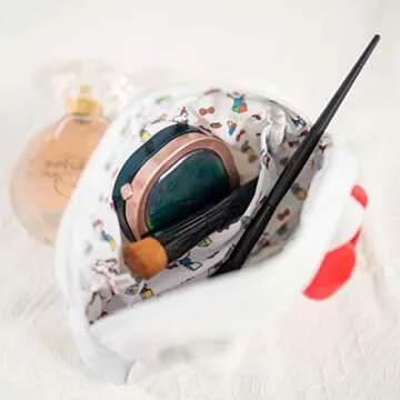 oneZHI Cosmetic Bag Makeup Bags Lipstick Pouch Zipper Pouch Handbags For Women Girls Cartoon Kitty Melody Travel Accessories Organizer Corduroy （Kitty）