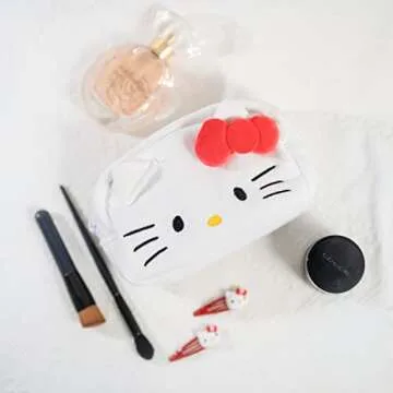 oneZHI Cosmetic Bag Makeup Bags Lipstick Pouch Zipper Pouch Handbags For Women Girls Cartoon Kitty Melody Travel Accessories Organizer Corduroy （Kitty）