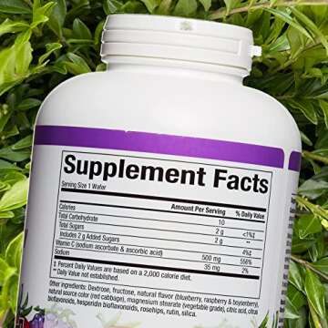 Natural Factors, Kids Chewable Vitamin C 500 mg, Supports Immune Health, Bones, Teeth and Gums, Blue...