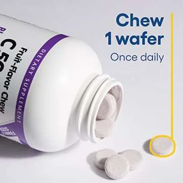 Natural Factors, Kids Chewable Vitamin C 500 mg, Supports Immune Health, Bones, Teeth and Gums, Blueberry, Raspberry and Boysenberry, 180 Count (Pack of 1)