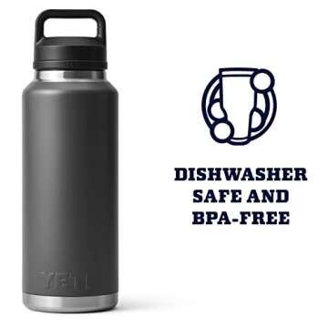 YETI Rambler 46 oz Bottle, Vacuum Insulated, Stainless Steel with Chug Cap, Charcoal