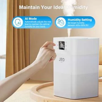 JRD 4L Humidifiers for Bedroom, Cool Mist Humidifier for Large Room, 40H Runtime, 360° Nozzle, Night Light for Home, Office, Baby Nursery, Plants