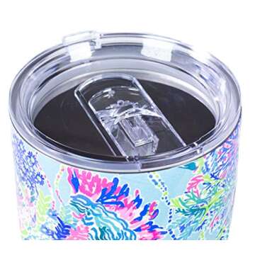 Lilly Pulitzer 30 Ounce Insulated Tumbler with Lid, Large Stainless Steel Travel Cup, Beach You To It