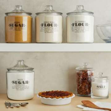 Talented Kitchen 36 Preprinted Pantry Labels with Ingredient Definitions, Clear Farmhouse Style Stic...