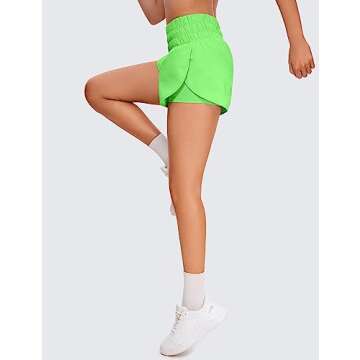High Waisted Running Shorts for Women - CRZ YOGA