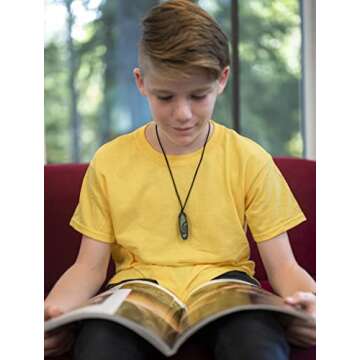 Munchables Surfboard Sensory Adult Chew Necklace - Chewable Stim Sensory Necklace for Adults, Teens and Kids (Dark Green)