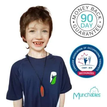 Munchables Surfboard Sensory Adult Chew Necklace - Chewable Stim Sensory Necklace for Adults, Teens and Kids (Dark Green)