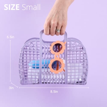 BABANA Reusable Beach Bag - Toddler, Kids Girls Retro Jelly Purse - Halloween, Bridal Shower, Easter Gift Basket (Small) - Lavender