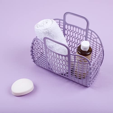 BABANA Reusable Beach Bag - Toddler, Kids Girls Retro Jelly Purse - Halloween, Bridal Shower, Easter Gift Basket (Small) - Lavender