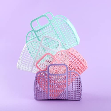 BABANA Reusable Beach Bag - Toddler, Kids Girls Retro Jelly Purse - Halloween, Bridal Shower, Easter Gift Basket (Small) - Lavender